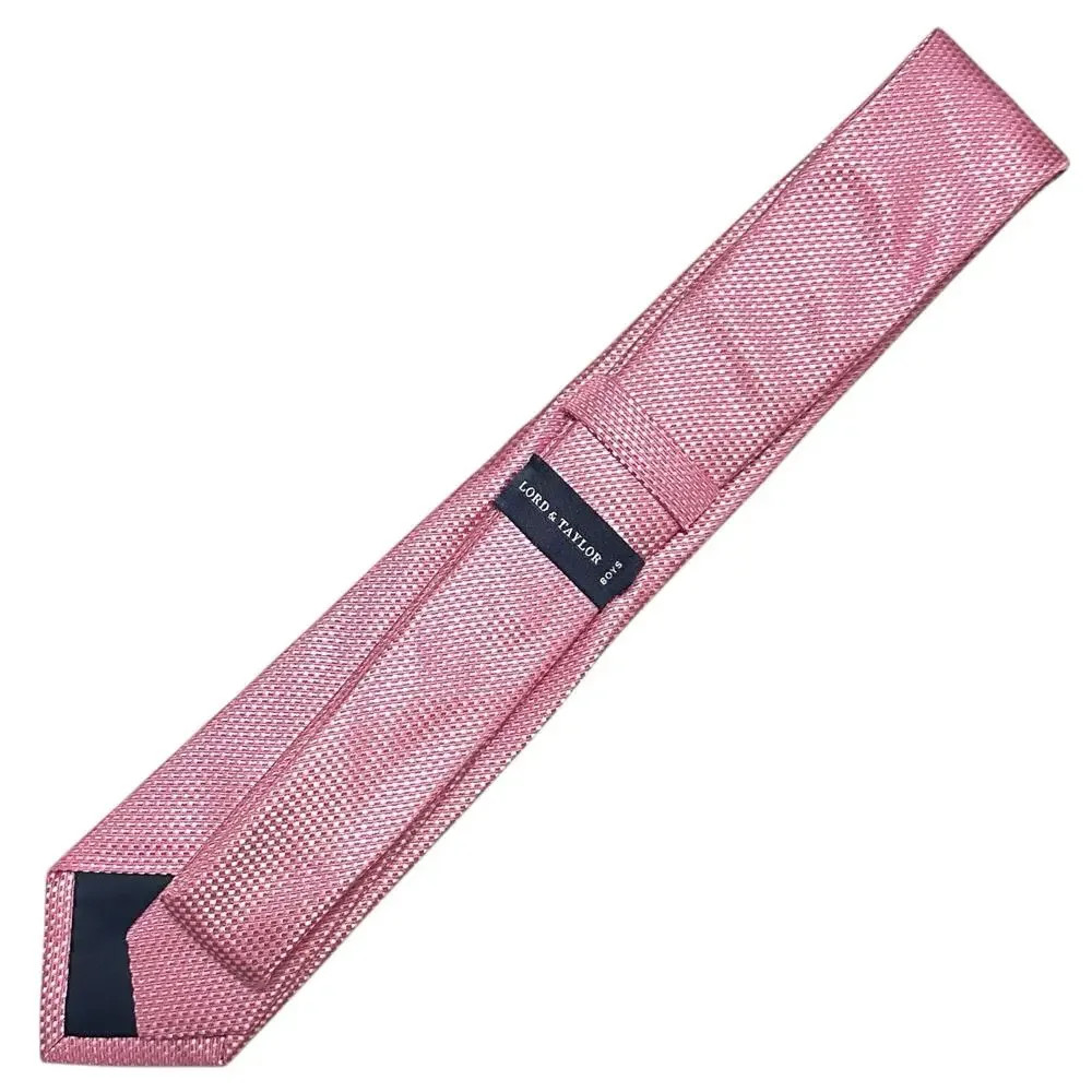 Lord & Taylor Pink Woven Silk‎ Boys Necktie 51” x 2.5” Youth Classic
